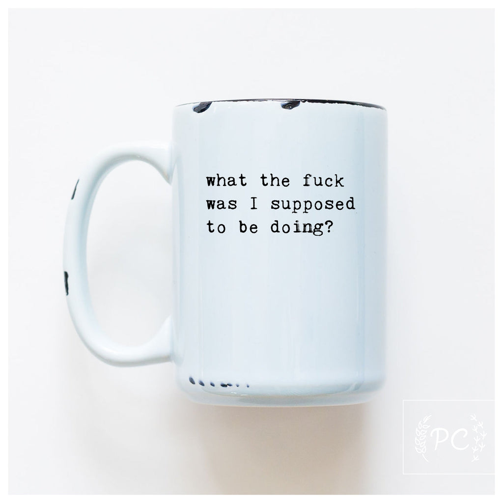 what the fuck was I supose to be doing? | ceramic mug | sweary | funny